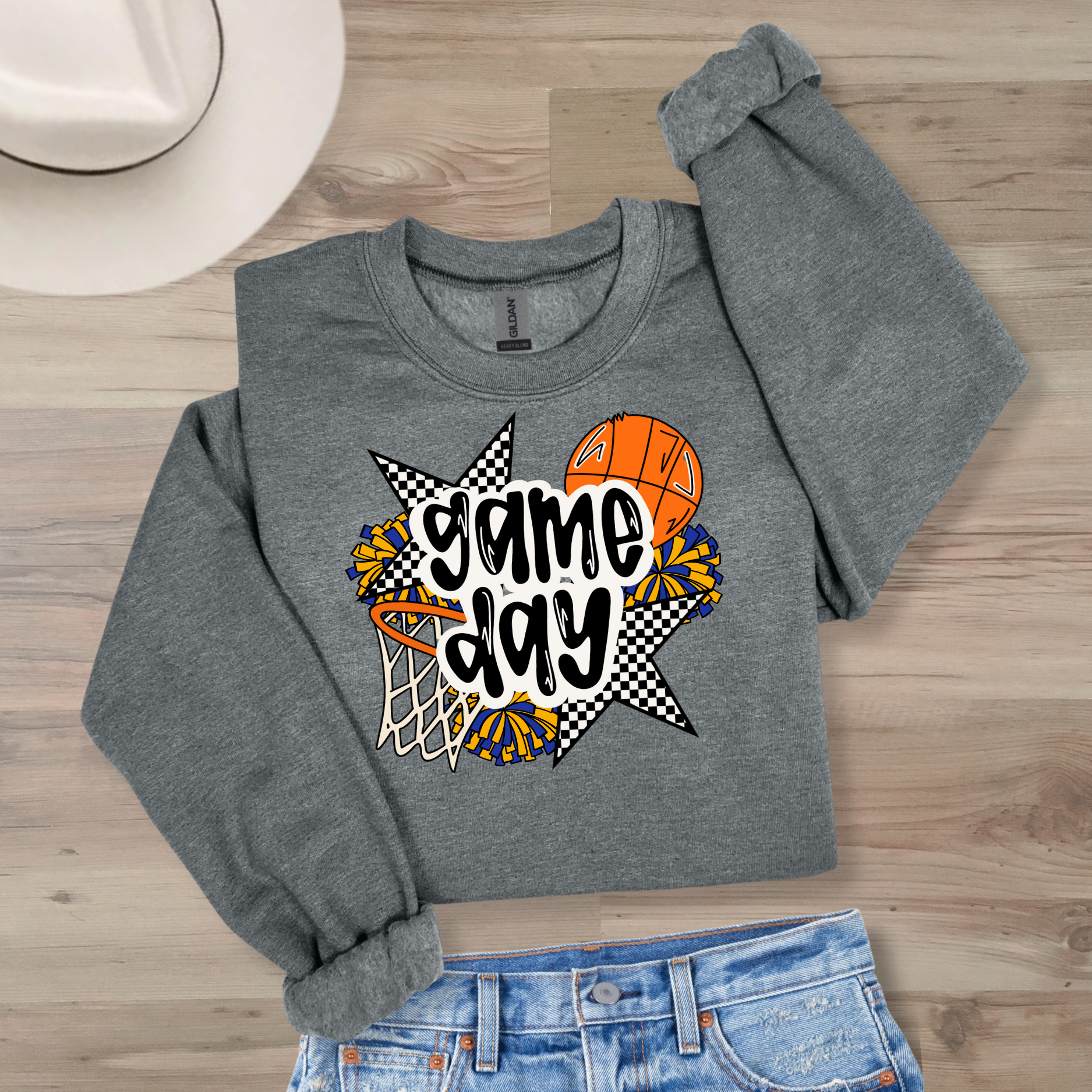Basketball Game Day Crewneck- Colors Customizable!