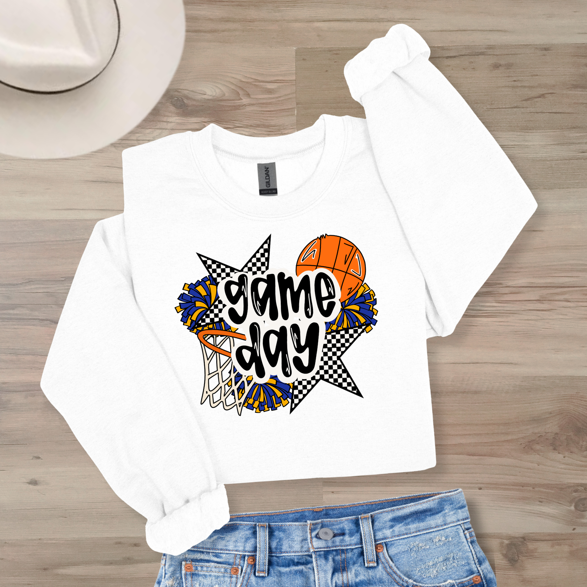 Basketball Game Day Crewneck- Colors Customizable!