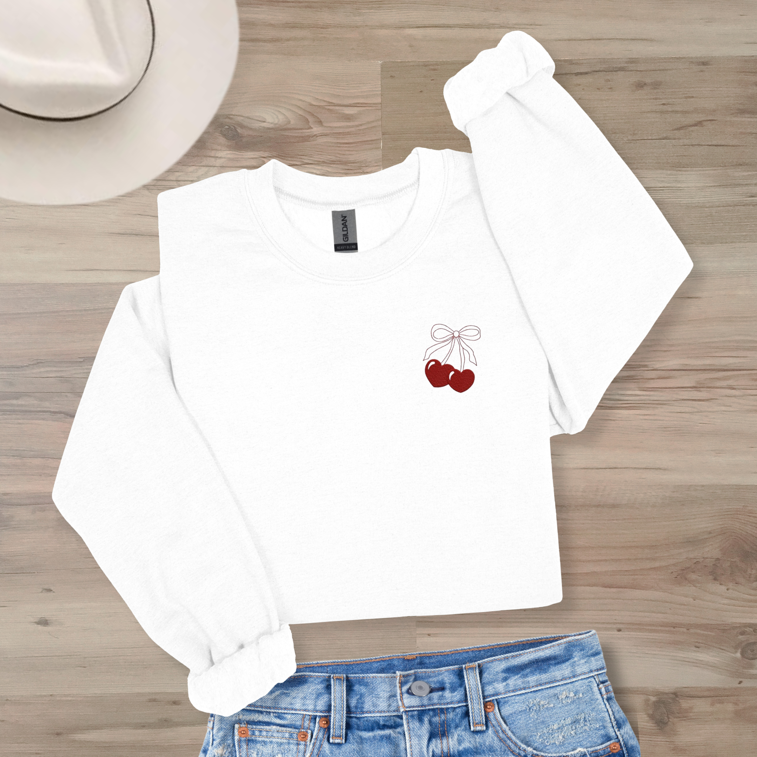 *EMBROIDERED* Cherries Sweatshirt