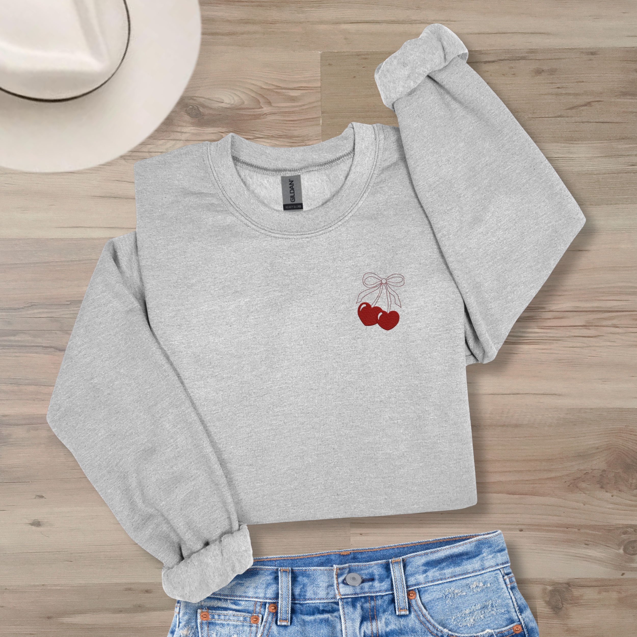 *EMBROIDERED* Cherries Sweatshirt