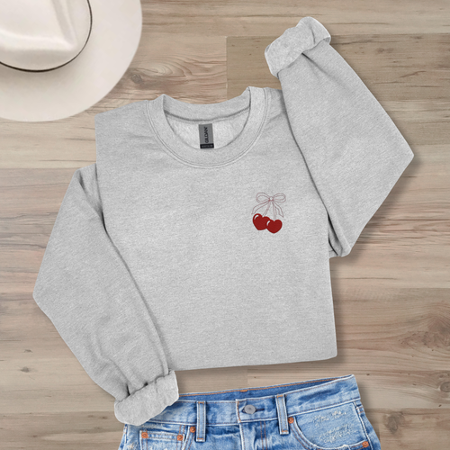 *EMBROIDERED* Cherries Sweatshirt