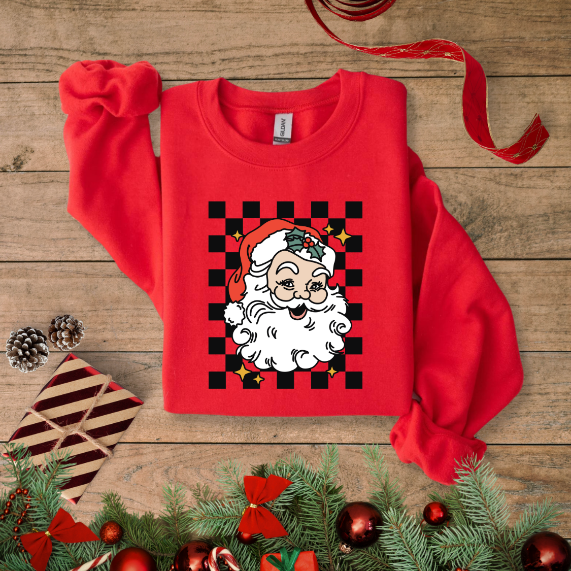 Checkered Santa