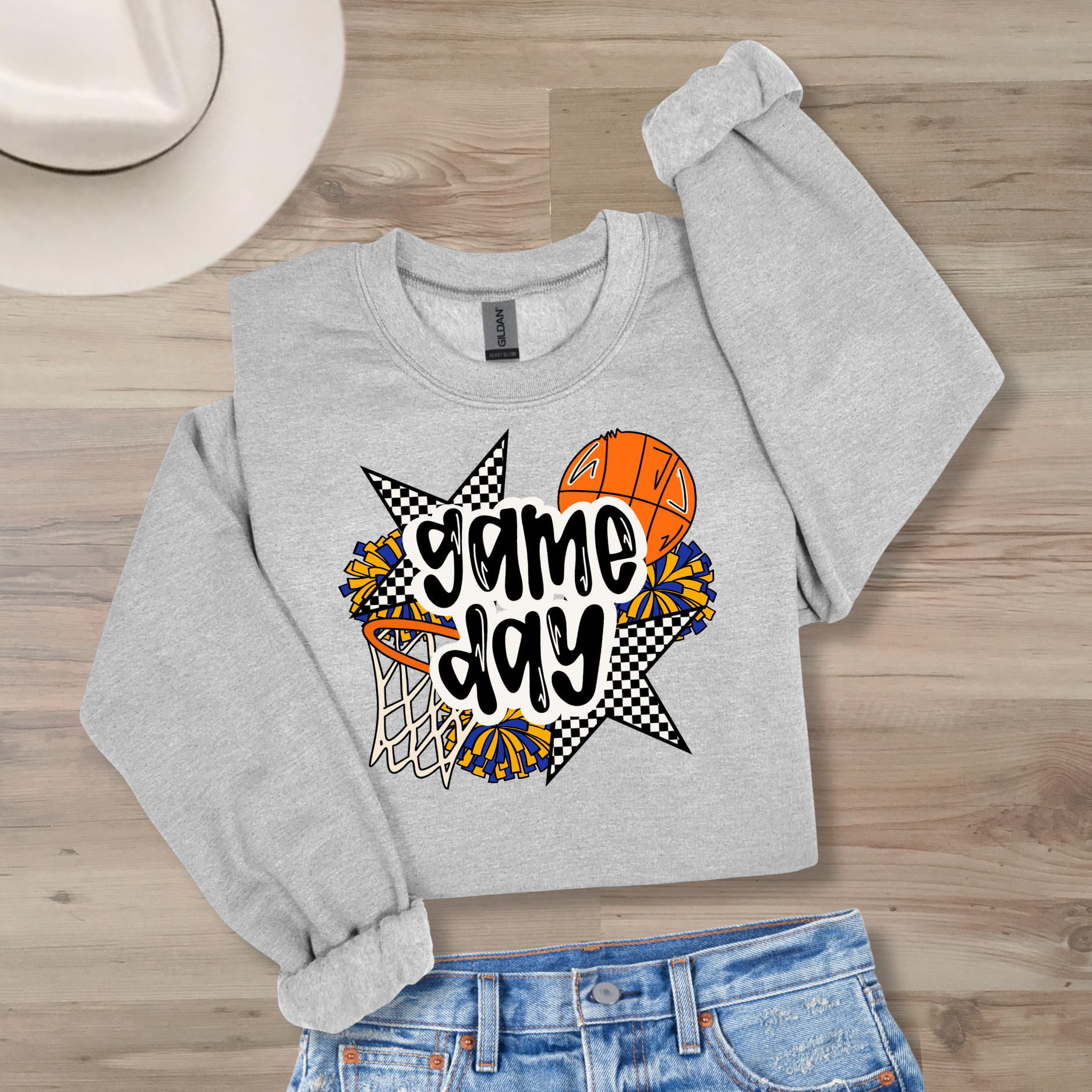 Basketball Game Day Crewneck- Colors Customizable!