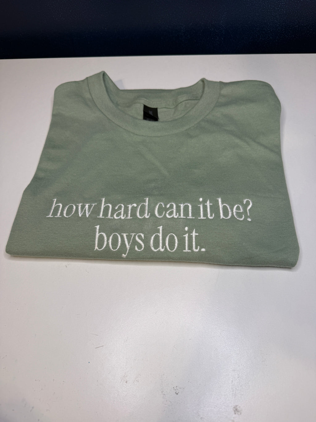 'boys do it" Embroidered Tee/Crewneck