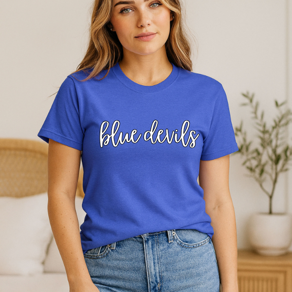 Cursive Blue Devils