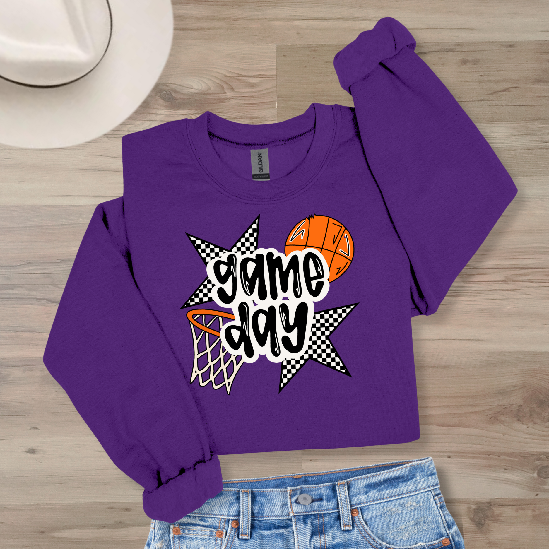 Basketball Game Day Crewneck- Colors Customizable!
